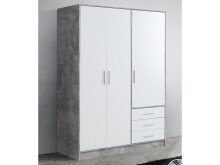 Kleiderschrank >Babbette< in Betonoptik - 144.6x200x60cm (BxHxT)