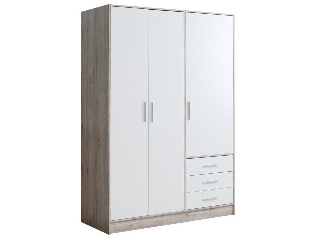 Kleiderschrank >Babbette< in Sandeiche Weiß - 144.6x200x60cm (BxHxT)