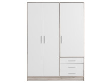 Kleiderschrank >Babbette< in Sandeiche Weiß - 144.6x200x60cm (BxHxT)