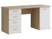 Schreibtisch >Balu< in Sonoma-Eiche Uni Weiß - 145x76,3x60cm (BxHxT)