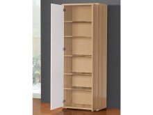 Schuhschrank >Balu< in Sonoma Eiche Weiß - 68,9x179,1x34,8cm (BxHxT)