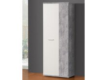 Schuhschrank >Balu< in Betonoptik Lichtgrau Weiß - 68,9x179,1x34,8cm (BxHxT)