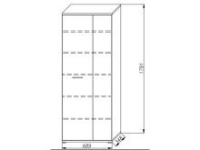 Schuhschrank >Balu< in Betonoptik Lichtgrau Weiß - 68,9x179,1x34,8cm (BxHxT)