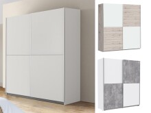 Schwebetürenschrank >Zorana< in Weiß -...