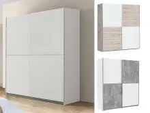 Schwebetürenschrank >Zorana< in Weiß -...