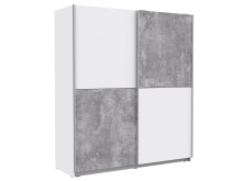 Schwebetürenschrank >Zorana< in Weiß - 170,3x190,5x61,2cm (BxHxT)