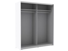 Schwebetürenschrank >Zorana< in Weiß - 170,3x190,5x61,2cm (BxHxT)