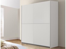 Schwebetürenschrank >Zorana< in Weiß - 170.3x190.5x61.2cm (BxHxT)