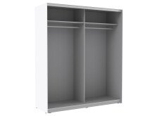 Schwebetürenschrank >Zorana< in Weiß - 170.3x190.5x61.2cm (BxHxT)