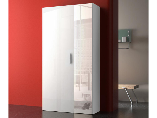 Schuhschrank >Yonkers< in Weiß - 99,9x190,5x36,3cm (BxHxT)