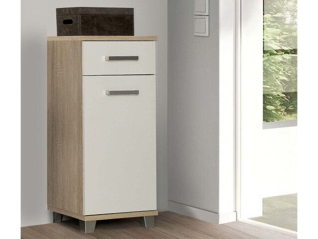 Unterschrank >Aggi< in Sonoma-Eiche aus Metall - 40.2x90.8x34.8cm (BxHxT)