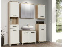 Waschbeckenunterschrank >Aggi< in Sonoma-Eiche aus Metall - 68.6x62x34.8 (BxHxT)