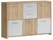 Sideboard >Odessa< in Sonoma-Eiche Weiß - 114.1x77.5x29.6cm (BxHxT)