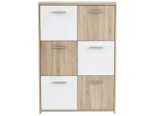 Kommode >Odessa< in Sonoma-Eiche Weiß - 77.2x112.7x29.6cm (BxHxT)