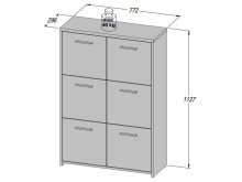 Kommode >Odessa< in Sonoma-Eiche Weiß - 77.2x112.7x29.6cm (BxHxT)