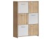 Kommode >Odessa< in Sonoma-Eiche Weiß - 77.2x112.7x29.6cm (BxHxT)