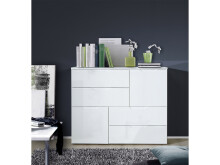 Kommode >Salinas< in Weiß aus MDF - 114.9x92.9x34.1cm (BxHxT)