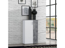 Schuhschrank >Gretna< in Weiß Betonoptik Lichtgrau - 68.9x120.4x36.3cm (BxHxT)