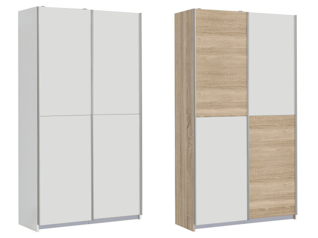 Schwebetürenschrank >Elene I< in grau - 120x192,5x42cm (BxHxT)