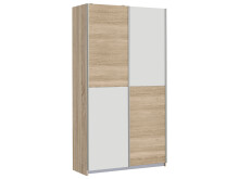 Schwebetürenschrank >Elene I< in grau - 120x192,5x42cm (BxHxT)