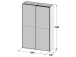 Schwebetürenschrank >Elene I< in grau - 120x192,5x42cm (BxHxT)