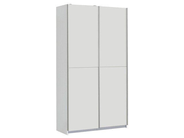 Schwebetürenschrank >Elene< in Weiß - 120x190.5x42cm (BxHxT)