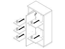 Midischrank >Arta< in Bianco Eiche Nachbildung - 62.8x108.4x34 (BxHxT)