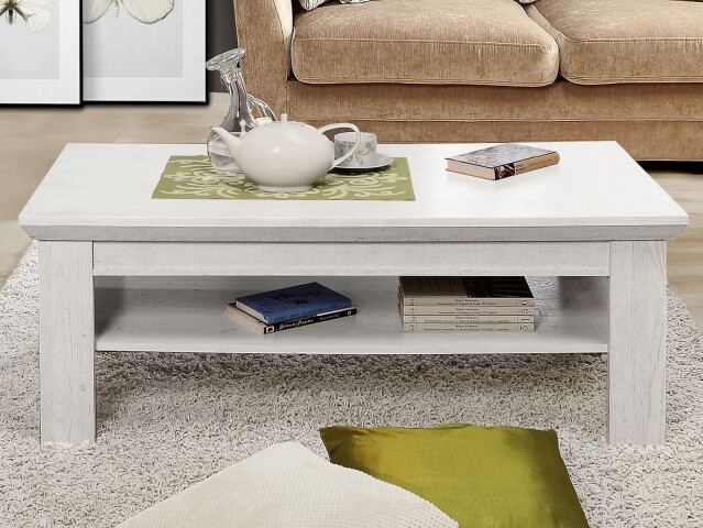 Couchtisch >Kleo I< in Pinia Weiß aus MDF - 120x45x60cm (BxHxT)