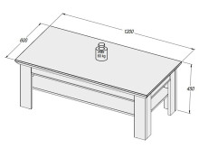 Couchtisch >Kleo I< in Pinia Weiß aus MDF - 120x45x60cm (BxHxT)
