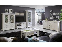 Couchtisch >Kleo I< in Pinia Weiß aus MDF - 120x45x60cm (BxHxT)