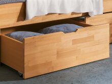 Bett >Manuel< in Kernbuche aus Massivholz - 185x88x215cm (BxHxT)