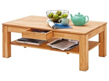 Couchtisch >Almeda< in Wildeiche geölt keilverzinkt - 115x70x46 (BxHxT)