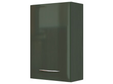 Hängeschrank >Graphit< in Grau/Hochglanz aus MDF - 40x64x20cm (BxHxT)