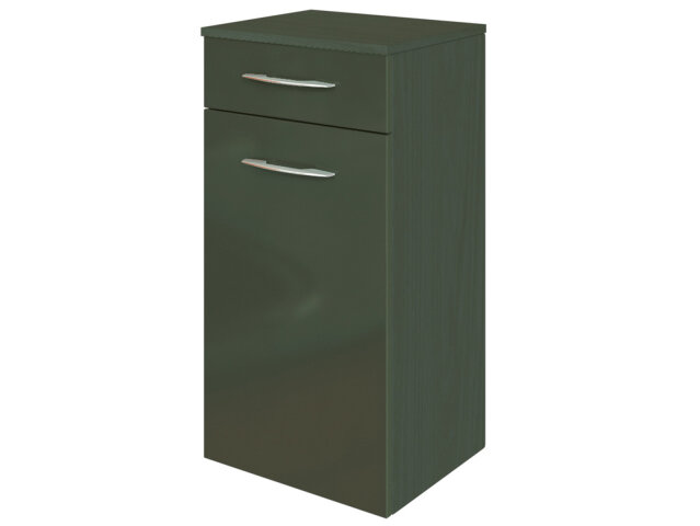 Unterschrank >Graphit< in Grau/Hochglanz aus MDF - 40x79x35cm (BxHxT)