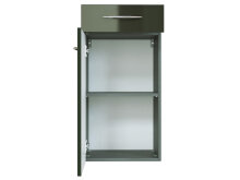 Unterschrank >Graphit< in Grau/Hochglanz aus MDF - 40x79x35cm (BxHxT)