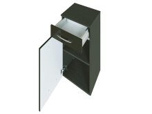 Unterschrank >Graphit< in Grau/Hochglanz aus MDF - 40x79x35cm (BxHxT)