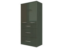 Midischrank >Graphit< in Grau/Hochglanz aus MDF - 60x130x35cm (BxHxT)