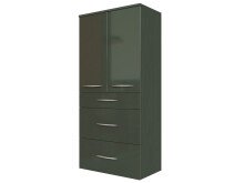 Midischrank >Graphit< in Grau/Hochglanz aus MDF - 60x130x35cm (BxHxT)