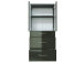 Midischrank >Graphit< in Grau/Hochglanz aus MDF - 60x130x35cm (BxHxT)
