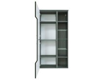 Midischrank >Graphit< in Grau/Hochglanz aus MDF - 65x130x35cm (BxHxT)