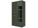 Midischrank >Graphit< in Grau/Hochglanz aus MDF - 65x130x35cm (BxHxT)