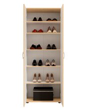 Schuhschrank >Nolana< in Buche - 70x176x34cm (BxHxT)