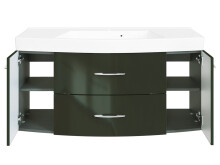 Waschtisch-Set >Graphit< in Grau-Hochglanz aus MDF - 120x54x47cm (BxHxT)