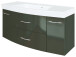 Waschtisch-Set >Graphit< in Grau-Hochglanz aus MDF - 120x54x47cm (BxHxT)