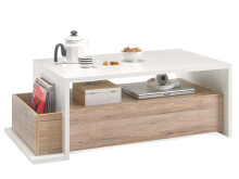 Couchtisch >News I< in Weiß - 110x41x60cm...