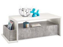 Couchtisch >News I< in Weiß - 110x41x60cm (BxHxT)