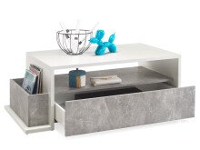 Couchtisch >News I< in Weiß - 110x41x60cm (BxHxT)