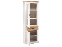 Vitrine >Briana< in New White aus MDF - 76x205x40cm (BxHxT)