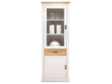 Vitrine >Briana< in New White aus MDF - 76x205x40cm (BxHxT)