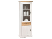 Vitrine >Briana< in New White aus MDF - 76x205x40cm (BxHxT)